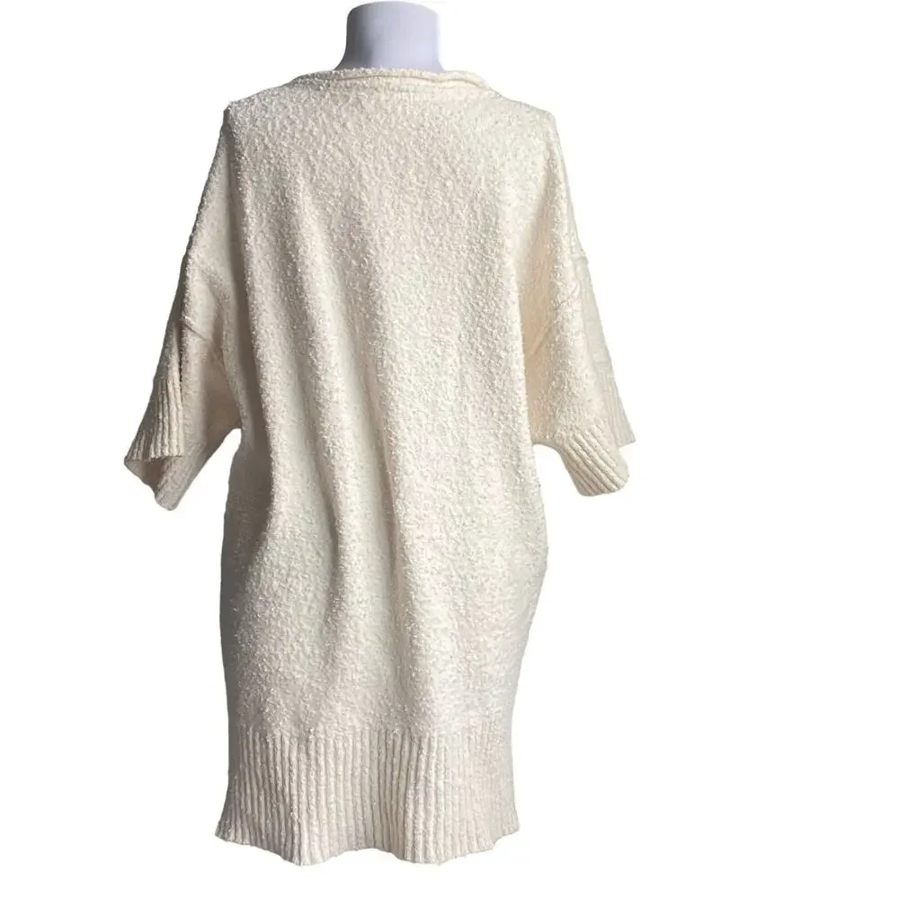 FREE PEOPLE Boucle Knit Long Sweater Tunic‎ Top Dress SZ XS Oversized Loose Boho